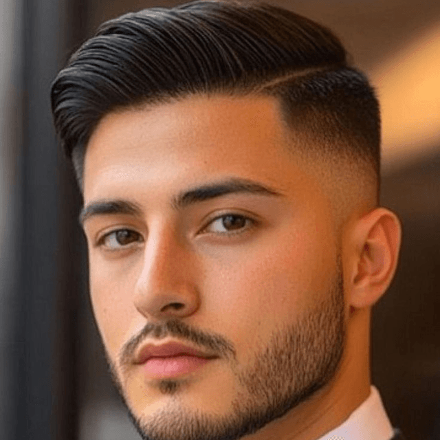 Classic men'shaircut with fade